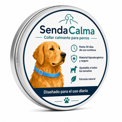 Collar calmante SendaCalma de doble feromona: alivio de la ansiedad sin medicamentos.